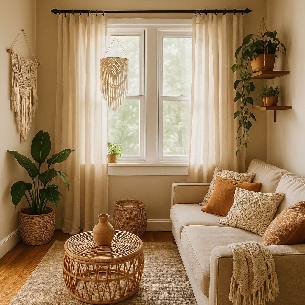 Boho Decor Living Room Curtains & Window