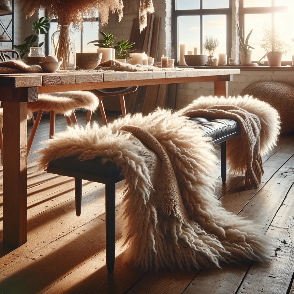 Sheepskin on Dining Bench: A Cozy and Stylish Upgrade for Your Mealtime