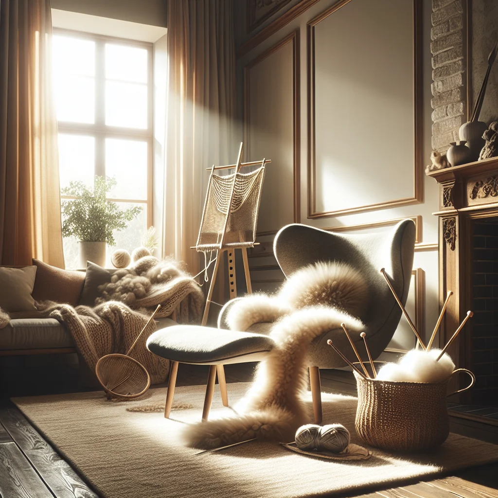 How to Create a Warm Knitting Nook with a Sheepskin Lounge Chair